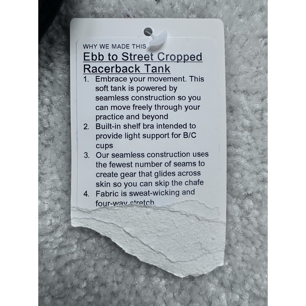 NWT Lululemon Trapeze Twist Tank - Ebb To Street Cropped Racerback Tank Size 12 - Picture 4 of 9